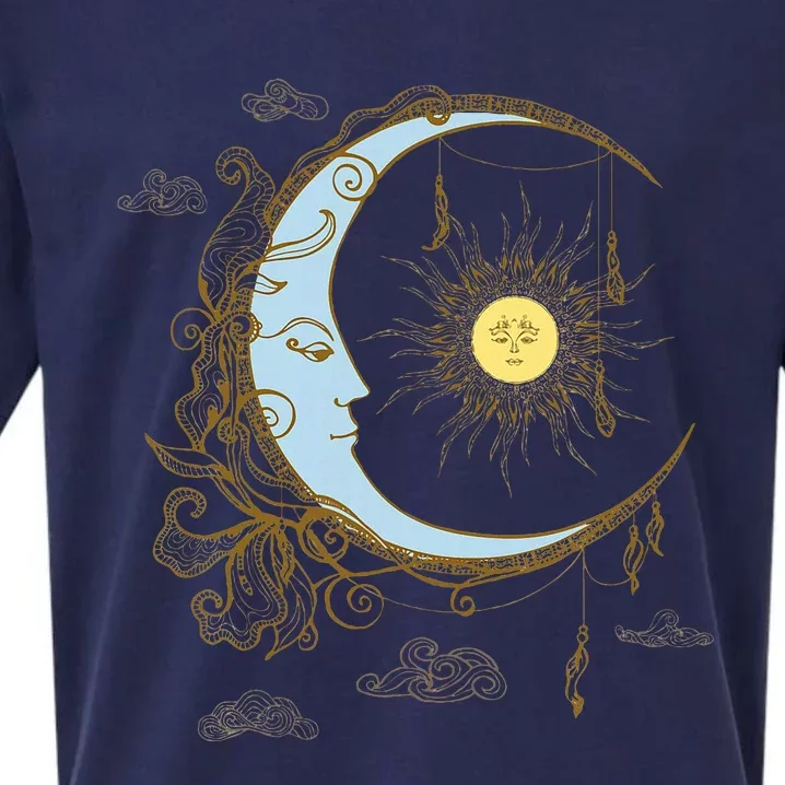 Celestial Sun Moon 90s Witch Whimsigoth Aesthetic Sueded Cloud Jersey T-Shirt