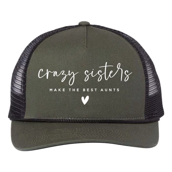 Crazy Sisters Make The Best Aunts Great Gift Retro Rope Trucker Hat Cap