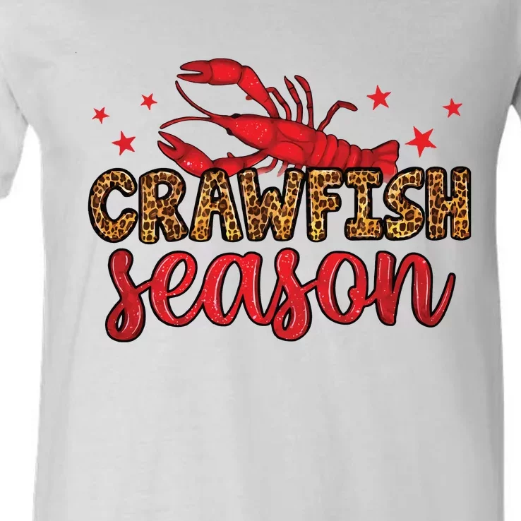 Crawfish Season Mardi Gras Purple Green Gold V-Neck T-Shirt