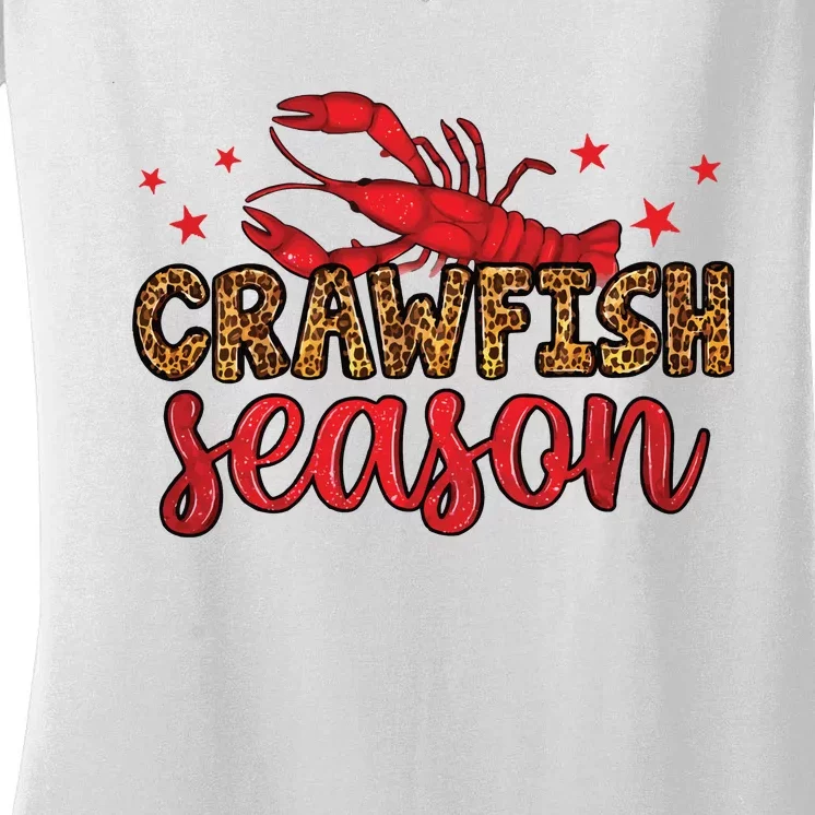 Crawfish Season Mardi Gras Purple Green Gold Women's V-Neck T-Shirt