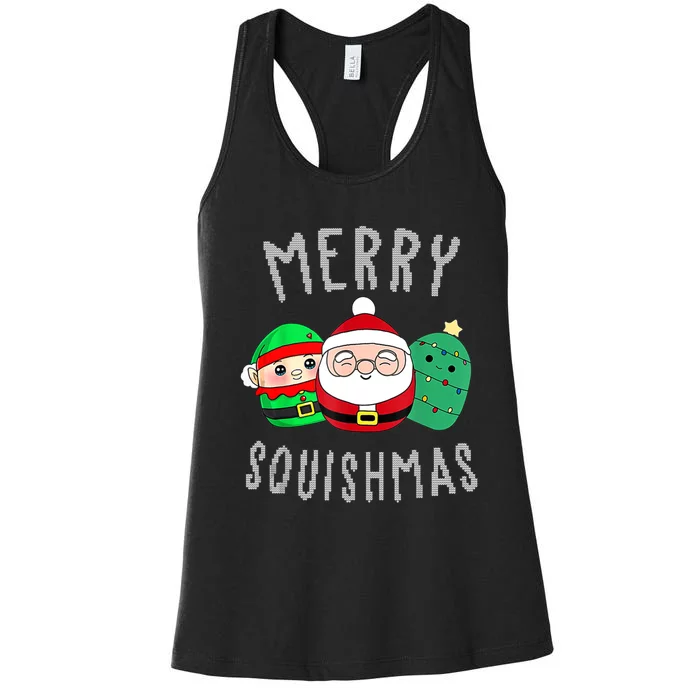 Cute Squishmallow Merry Squishmas Ugly Sweater Family Pjs Women's Racerback Tank