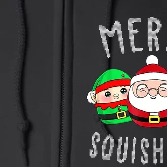 Cute Squishmallow Merry Squishmas Ugly Sweater Family Pjs Full Zip Hoodie