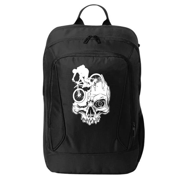 Cool Skull Mountain Biker Illustration City Backpack