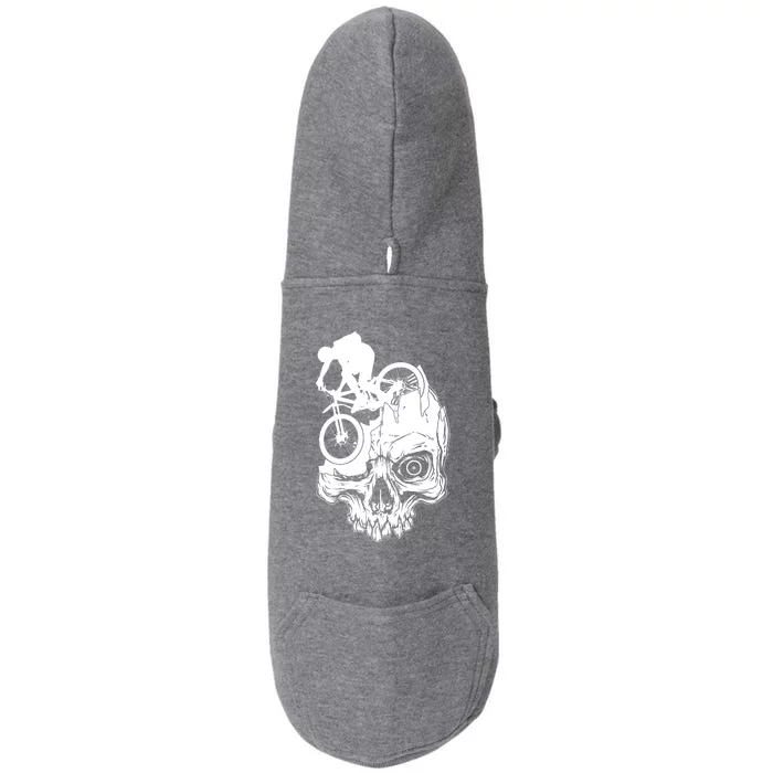 Cool Skull Mountain Biker Illustration Doggie 3-End Fleece Hoodie