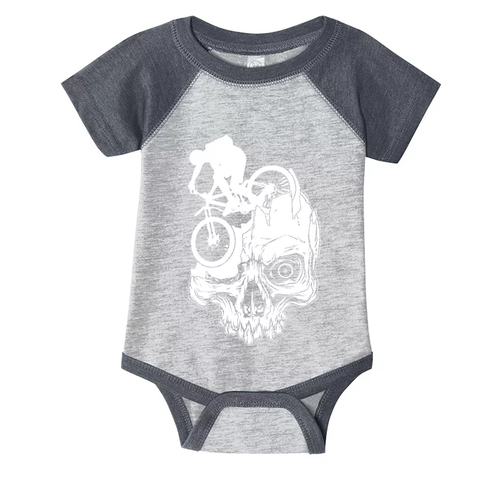 Cool Skull Mountain Biker Illustration Infant Baby Jersey Bodysuit