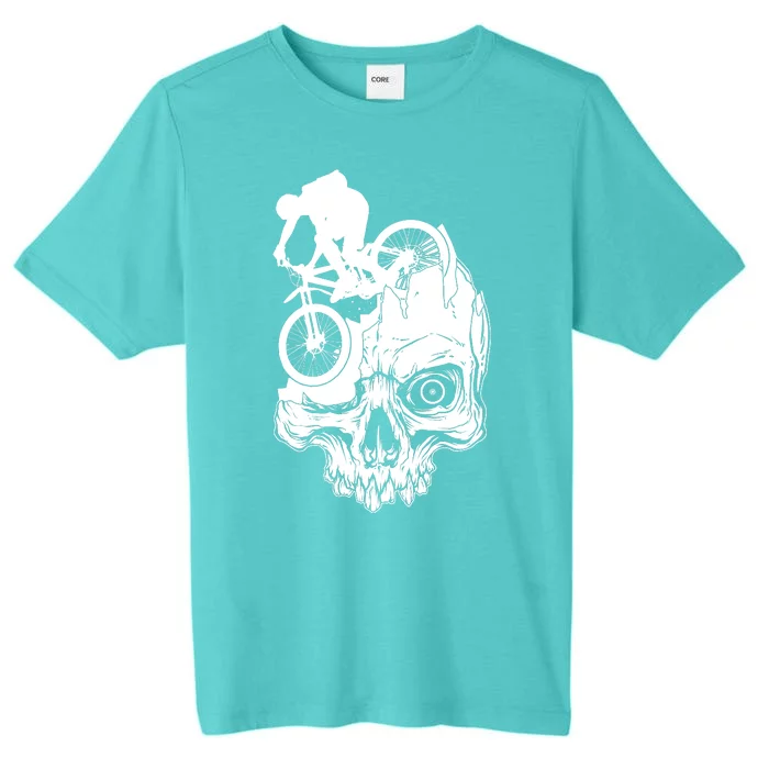 Cool Skull Mountain Biker Illustration ChromaSoft Performance T-Shirt