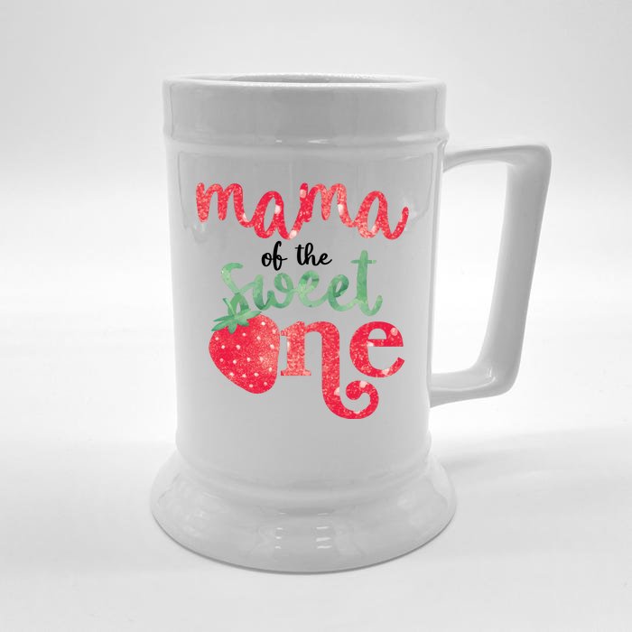 Cute Strawberry Mama Of The Sweet One Front & Back Beer Stein