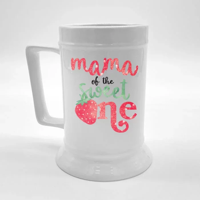 Cute Strawberry Mama Of The Sweet One Front & Back Beer Stein