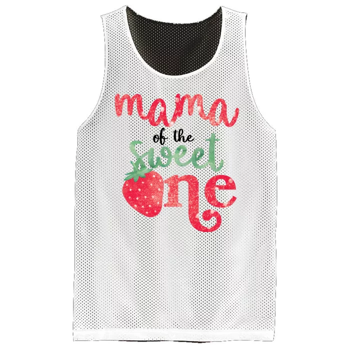 Cute Strawberry Mama Of The Sweet One Mesh Reversible Basketball Jersey Tank