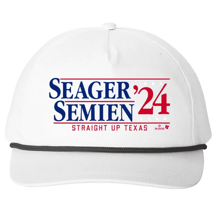 Corey Seager & Marcus Semien 24 Texas Baseball Snapback Five-Panel Rope Hat