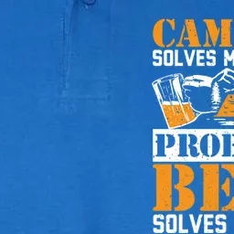 Camping Solves My Problems Beer Solves The Rest Camper Life Gift Softstyle Adult Sport Polo