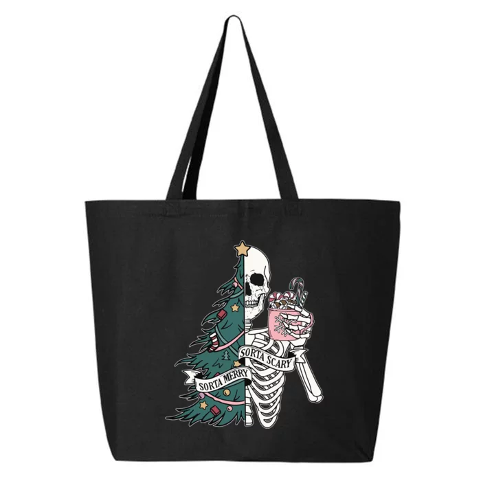 Christmas Sorta Merry Sorta Scary Skeleton Xmas Tree 25L Jumbo Tote