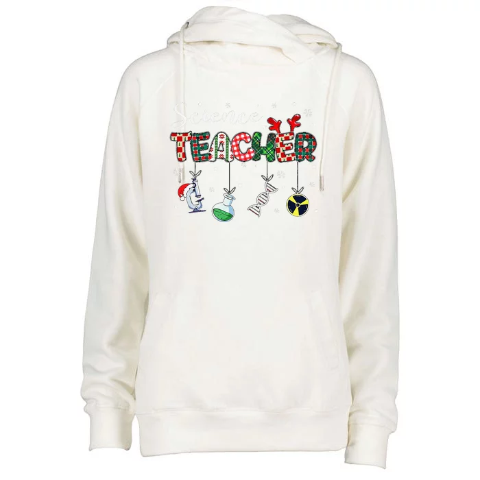 Christmas Science Medical Lab Stem Teacher Chemistry Chemist Womens Funnel Neck Pullover Hood