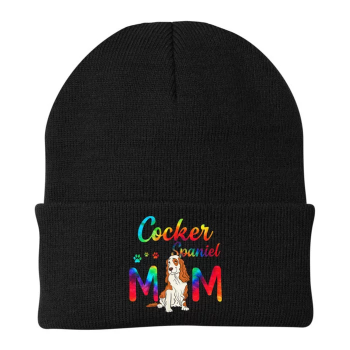 Cocker Spaniel Mom Tie Dye Dog Mom Mothers Day Knit Cap Winter Beanie