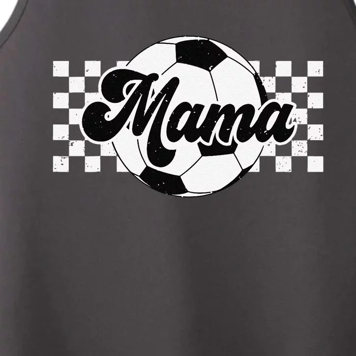 Checkered Soccer Mama Retro Soccer Mom Soccer Season Performance Tank