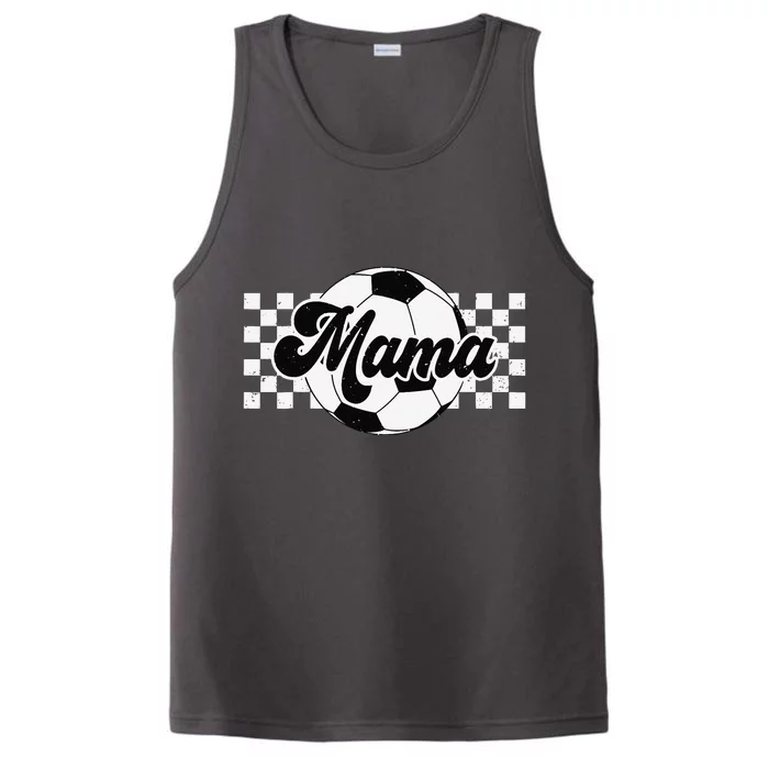 Checkered Soccer Mama Retro Soccer Mom Soccer Season Performance Tank