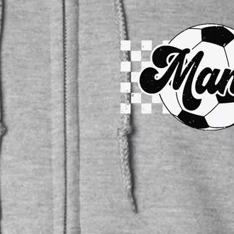 Checkered Soccer Mama Retro Soccer Mom Soccer Season Full Zip Hoodie