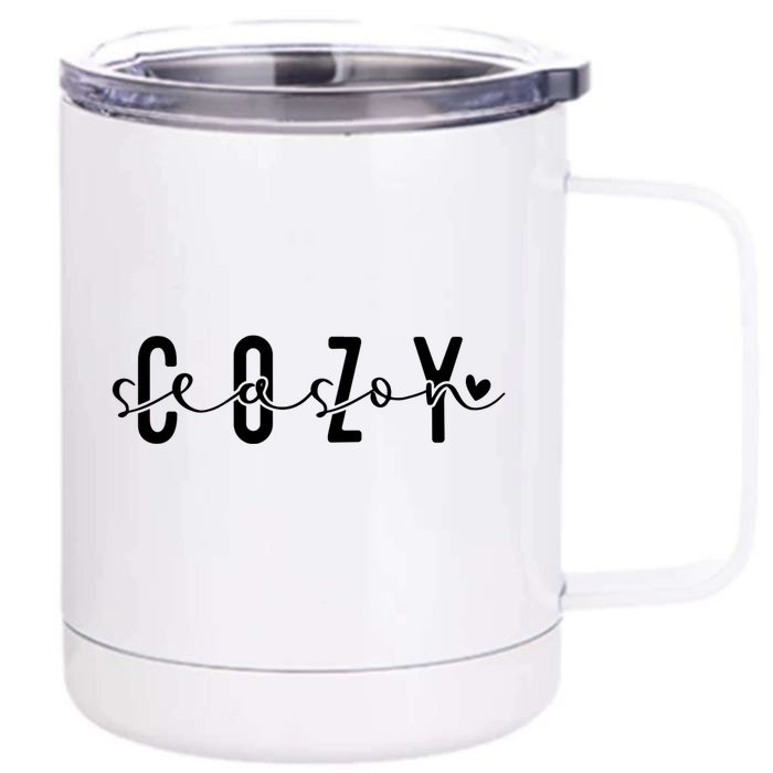 Cozy Season Merry Christmas Cosy Vibes Gift Front & Back 12oz Stainless Steel Tumbler Cup