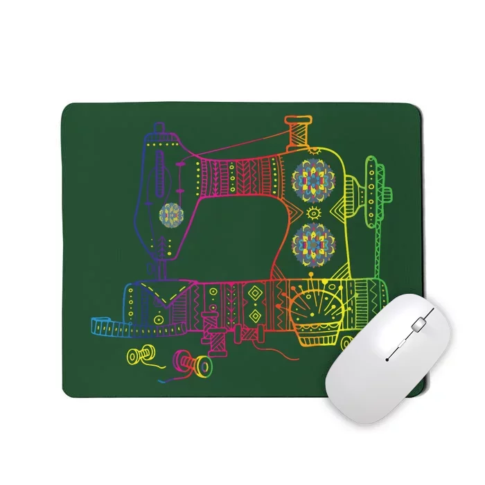 Colorful Sewing Machine Quilter Quilting Seamstress Mousepad