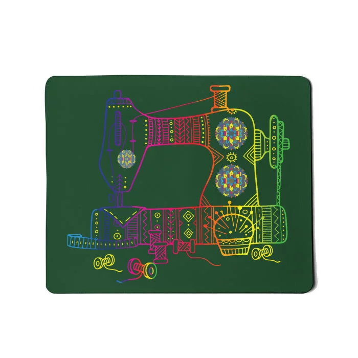 Colorful Sewing Machine Quilter Quilting Seamstress Mousepad