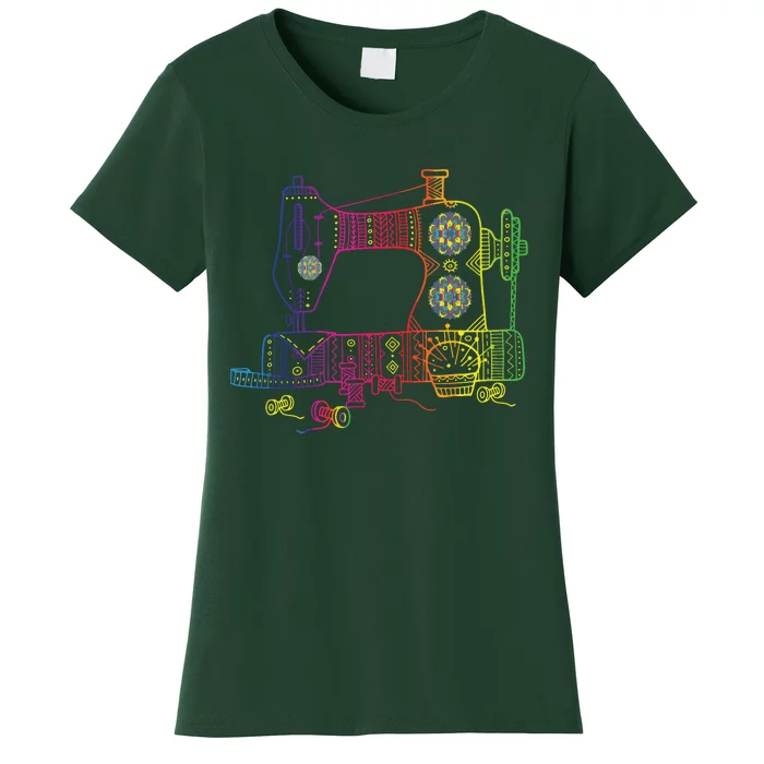 Colorful Sewing Machine Quilter Quilting Seamstress Women's T-Shirt