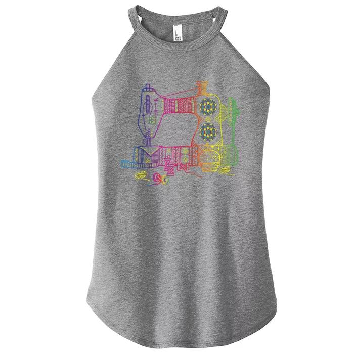 Colorful Sewing Machine Quilter Quilting Seamstress Women’s Perfect Tri Rocker Tank