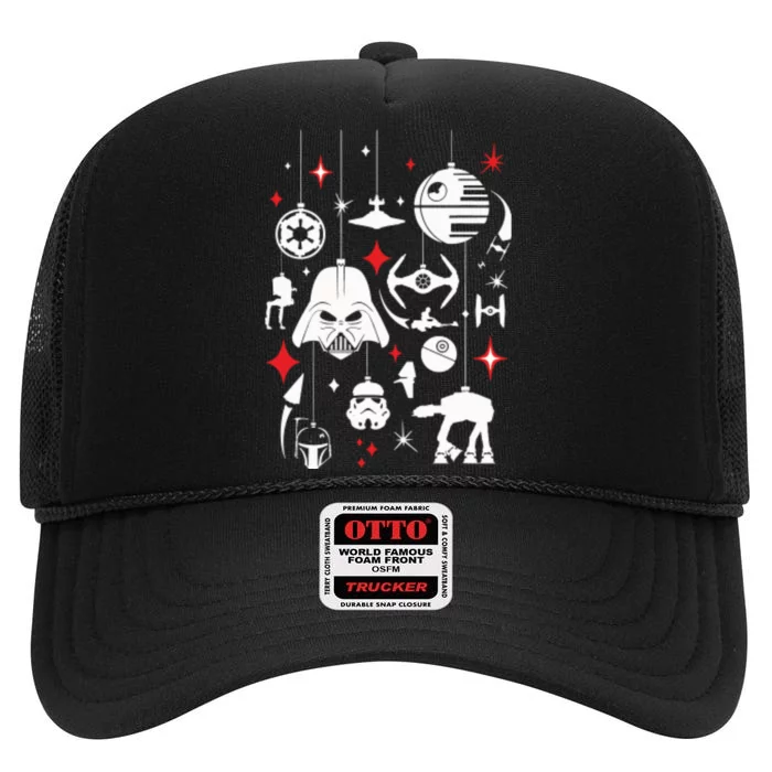 Christmas Star Movie Wars Xmas Holiday For Fan Lover High Crown Mesh Trucker Hat