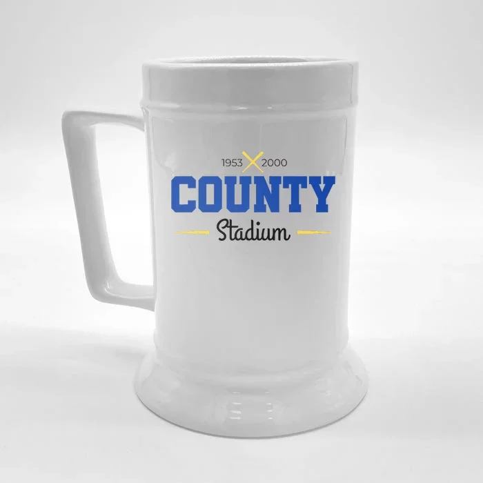 County Stadium Milwaukee Baseball Front & Back Beer Stein