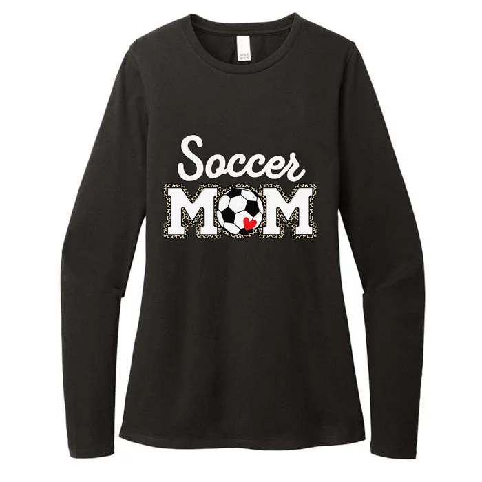 Cute Soccer Mom Leopard Print Mothers Day Womens CVC Long Sleeve Shirt