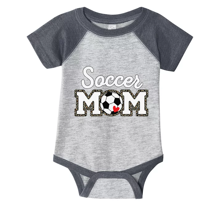 Cute Soccer Mom Leopard Print Mothers Day Infant Baby Jersey Bodysuit