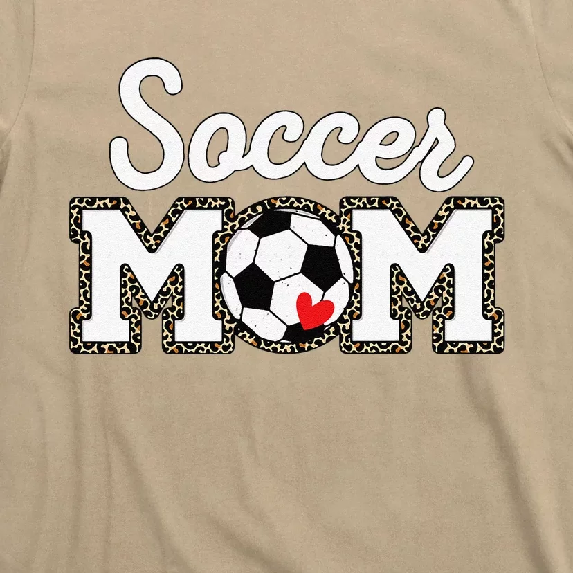 Cute Soccer Mom Leopard Print Mothers Day T-Shirt