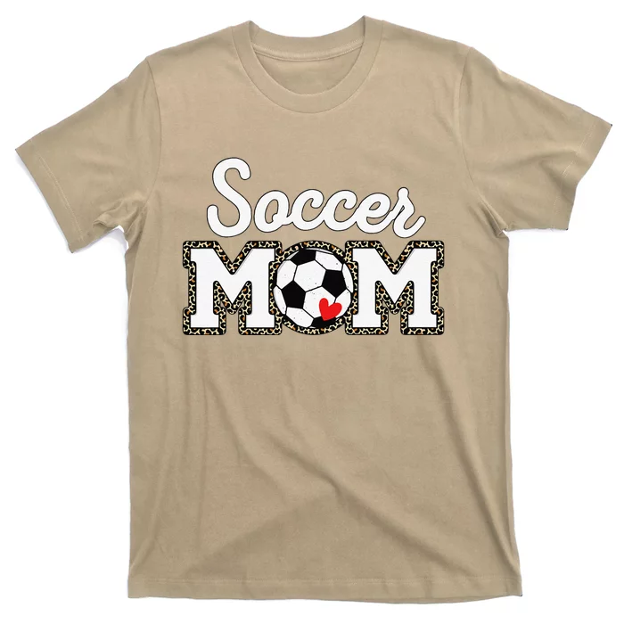 Cute Soccer Mom Leopard Print Mothers Day T-Shirt