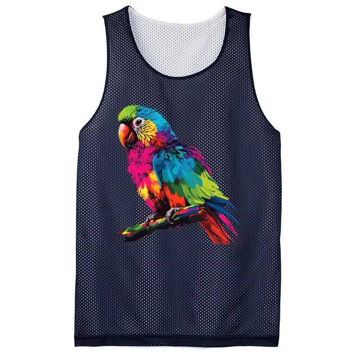 Colorful Scarlet Macaw Parrot Bird For Lover Birdwatching Mesh Reversible Basketball Jersey Tank