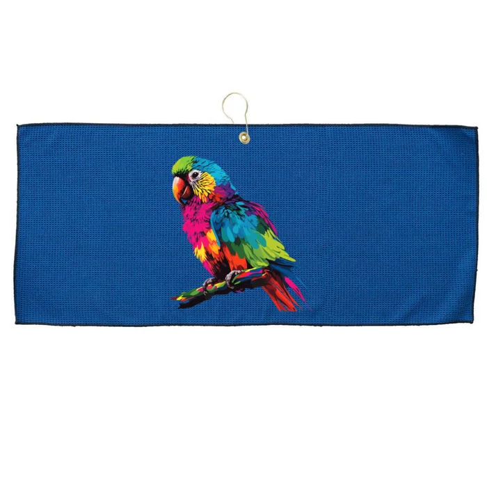 Colorful Scarlet Macaw Parrot Bird For Lover Birdwatching Large Microfiber Waffle Golf Towel