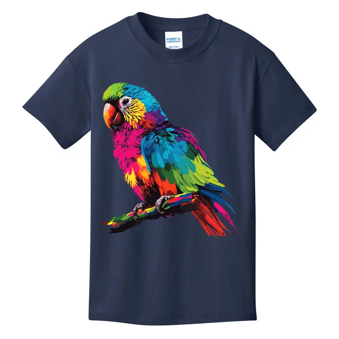 Colorful Scarlet Macaw Parrot Bird For Lover Birdwatching Kids T-Shirt