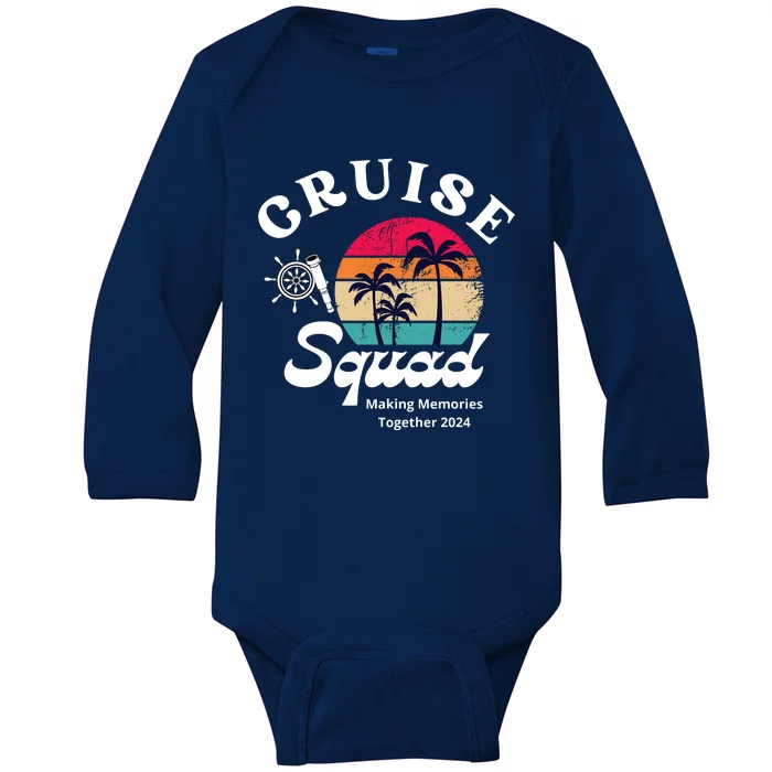 Cruise Squad Making Memories Together 2024 With Sun Tree Ship Anchors Baby Long Sleeve Bodysuit