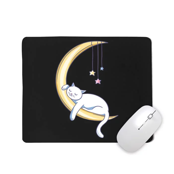 Cat Slepping Moon Mousepad