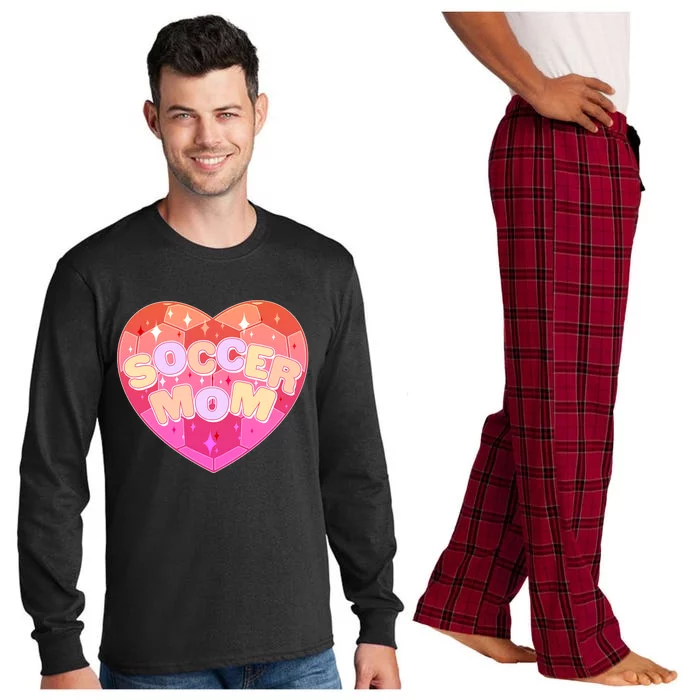 Cute Soccer Mom Soccer Ball Heart Long Sleeve Pajama Set