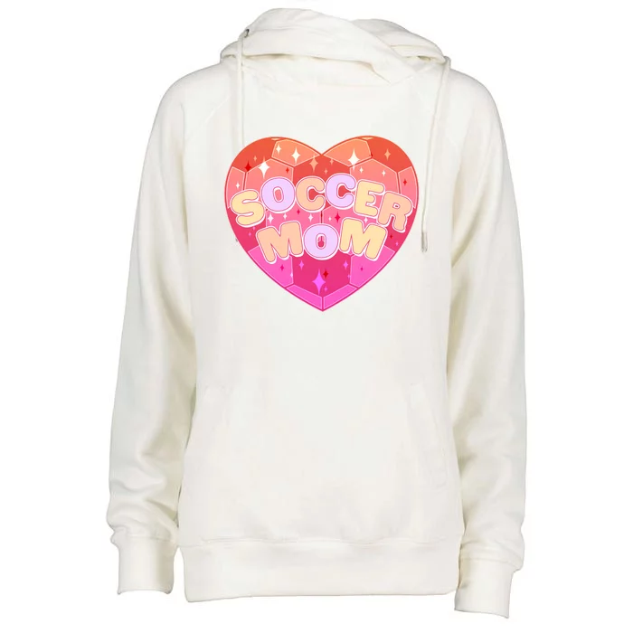 Cute Soccer Mom Soccer Ball Heart Womens Funnel Neck Pullover Hood