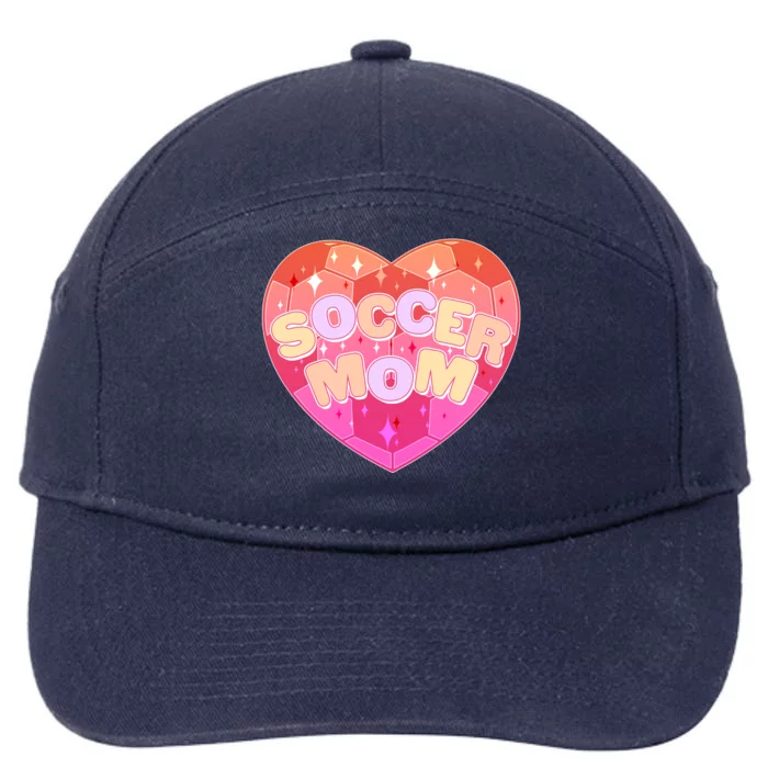 Cute Soccer Mom Soccer Ball Heart 7-Panel Snapback Hat