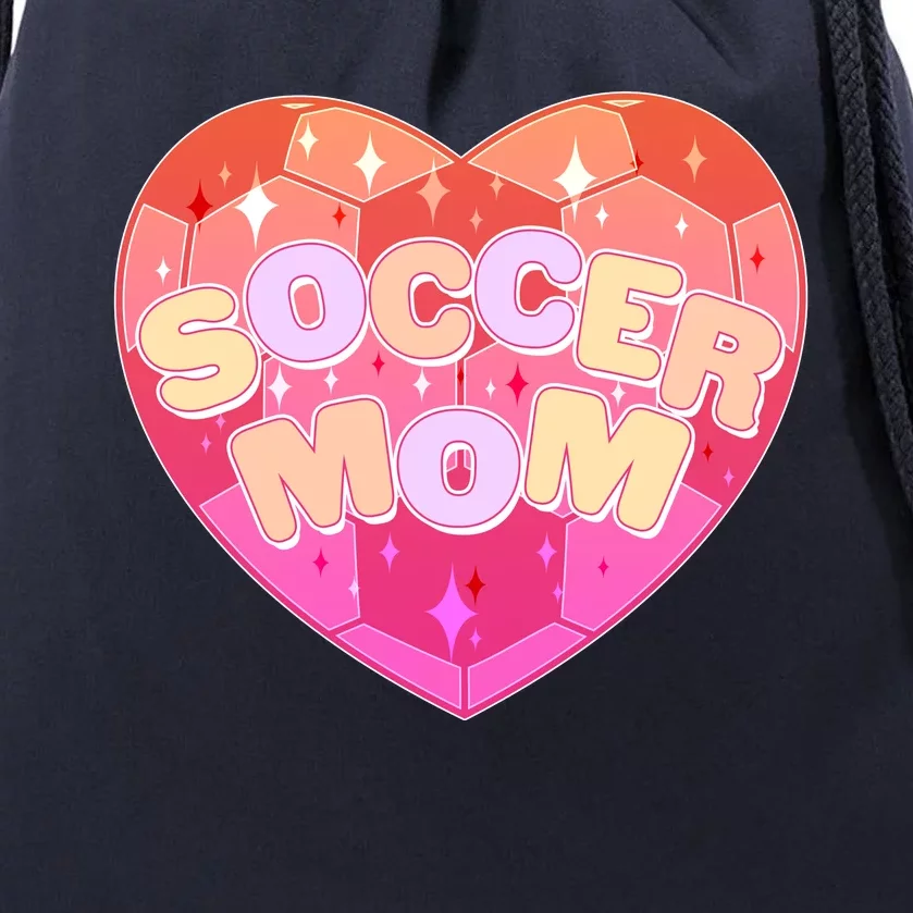 Cute Soccer Mom Soccer Ball Heart Drawstring Bag