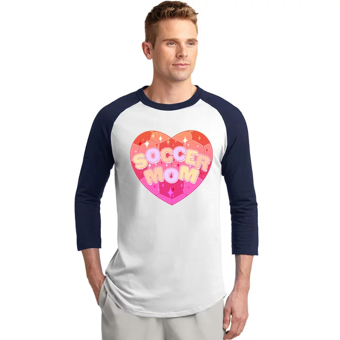 Cute Soccer Mom Soccer Ball Heart Baseball Sleeve Shirt