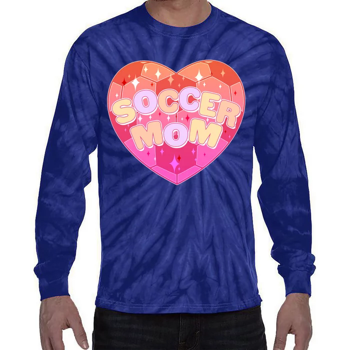 Cute Soccer Mom Soccer Ball Heart Tie-Dye Long Sleeve Shirt