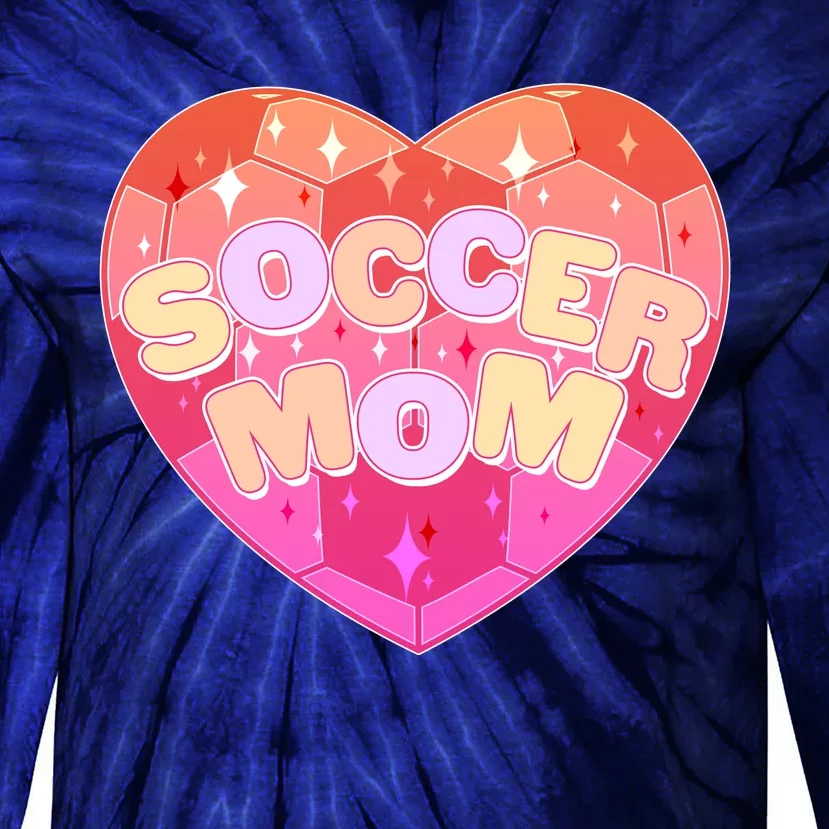 Cute Soccer Mom Soccer Ball Heart Tie-Dye Long Sleeve Shirt