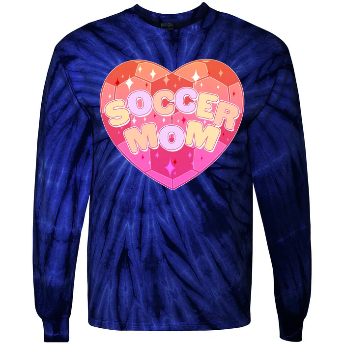 Cute Soccer Mom Soccer Ball Heart Tie-Dye Long Sleeve Shirt