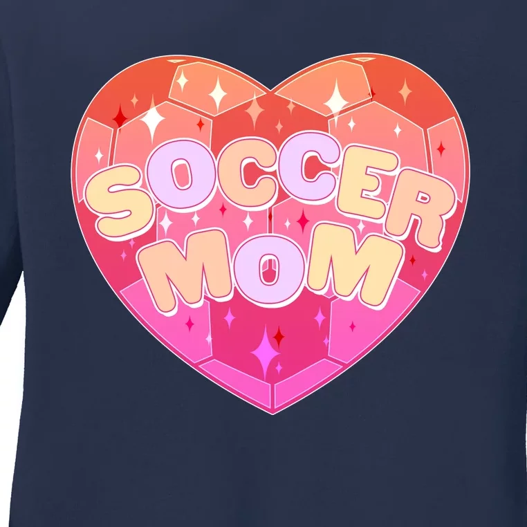 Cute Soccer Mom Soccer Ball Heart Ladies Long Sleeve Shirt