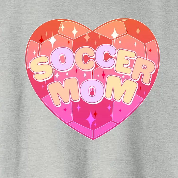 Cute Soccer Mom Soccer Ball Heart Women's Crop Top Tee