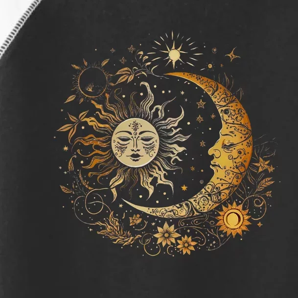 Celestial Sun Moon Flower Astrology Moon Phases Toddler Fine Jersey T-Shirt