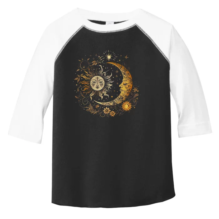 Celestial Sun Moon Flower Astrology Moon Phases Toddler Fine Jersey T-Shirt