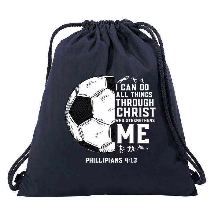 Christian Soccer Men Boys Religious Drawstring Bag